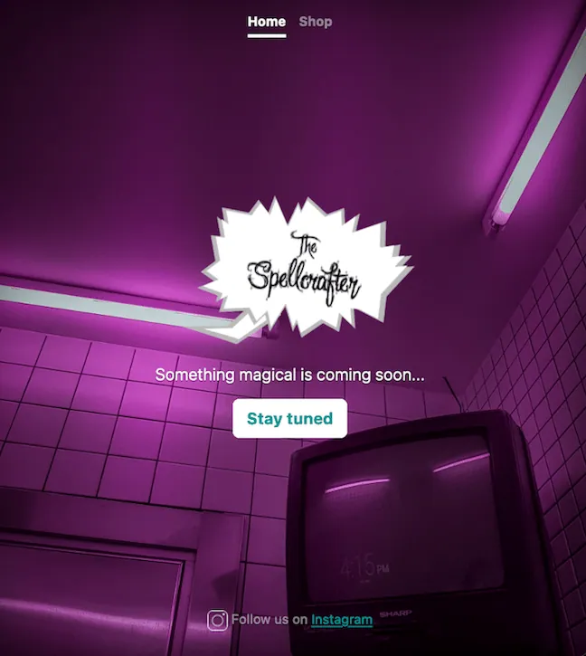 The Spellcrafter landing page